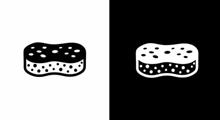Sponge Icon Illustration Black and White Cleaning Tool Design Vector