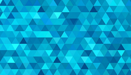 Fototapeta premium Geometric Blue Triangle Pattern Abstract Mosaic Design.