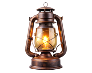 Vintage lantern holding light warm isolated on white background PNG.AI Generated.