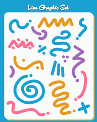 Line Graphic Set Colorful Collection