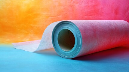 Obraz premium Rolled Wallpaper with Colorful Background for Home Decor