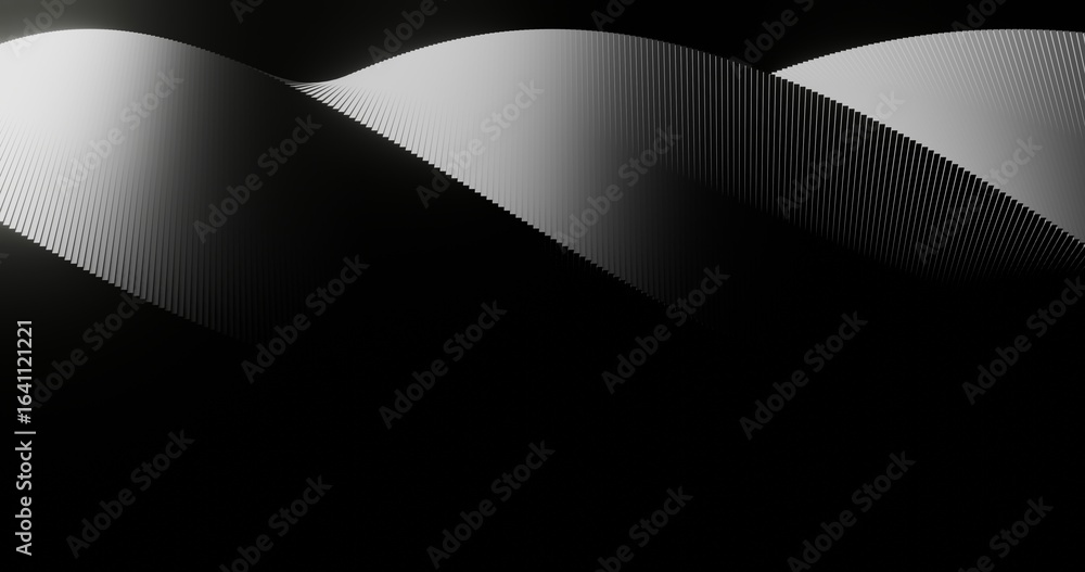 Poster abstract black background spiral geometric pattern of design 3d render