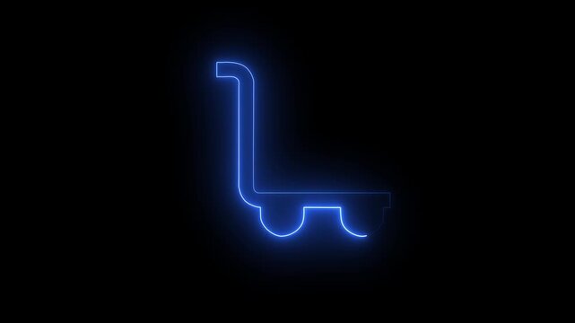 Glowing Neon Dolly Flatbed emty Icon Animation.Animated Neon Dolly Flatbed Icon with Bright Glow for Modern Logistics and Warehouse Management Systems.Neon Dolly Flatbed Icon