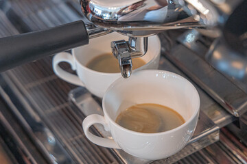 Barista coffee service concept.