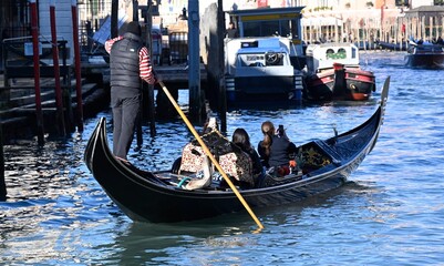 Gondola in gand canal, Venice