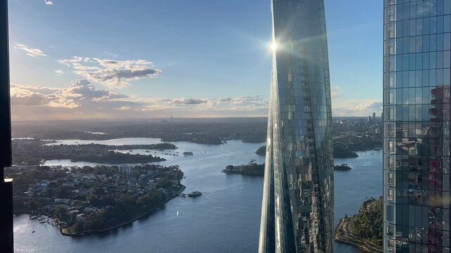 Barangaroo looking west sun set