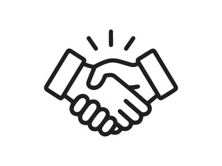 Business agreement handshake line style art icon for websites and apps . Vector illustration