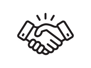 Business agreement handshake line style art icon for websites and apps . Vector illustration