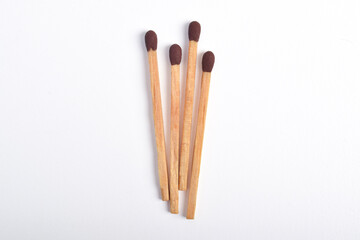 Wooden match isolated on white background