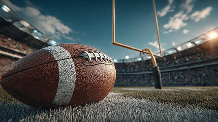 NFL Season Kickoff - Close-Up of Football Goalposts Under Clear Sky