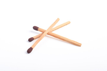 Wooden match isolated on white background