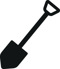 Shovel Silhouette Vector – Gardening Tool, Digging, Landscaping, Outdoor Work, Construction, Agriculture, Farming, Soil, Earthmoving, Hand Tool, Yard, Maintenance, Manual, Equipment, Black Icon, Graph