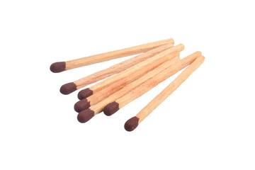 Pile of Wooden match isolated on white background