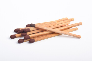 Pile of Wooden match isolated on white background