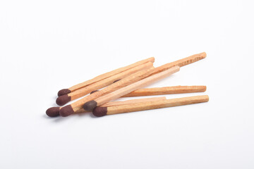 Pile of Wooden match isolated on white background