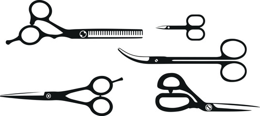 Sewing Tools Vector Set – Needle, Thread, Scissors, Tailor, Dressmaking, Craft, DIY, Stitch, Textile, Clothing, Black Icon, Equipment