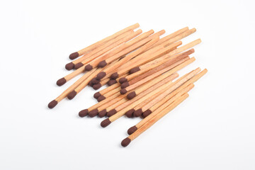 Pile of Wooden match isolated on white background