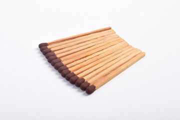 Pile of Wooden match isolated on white background