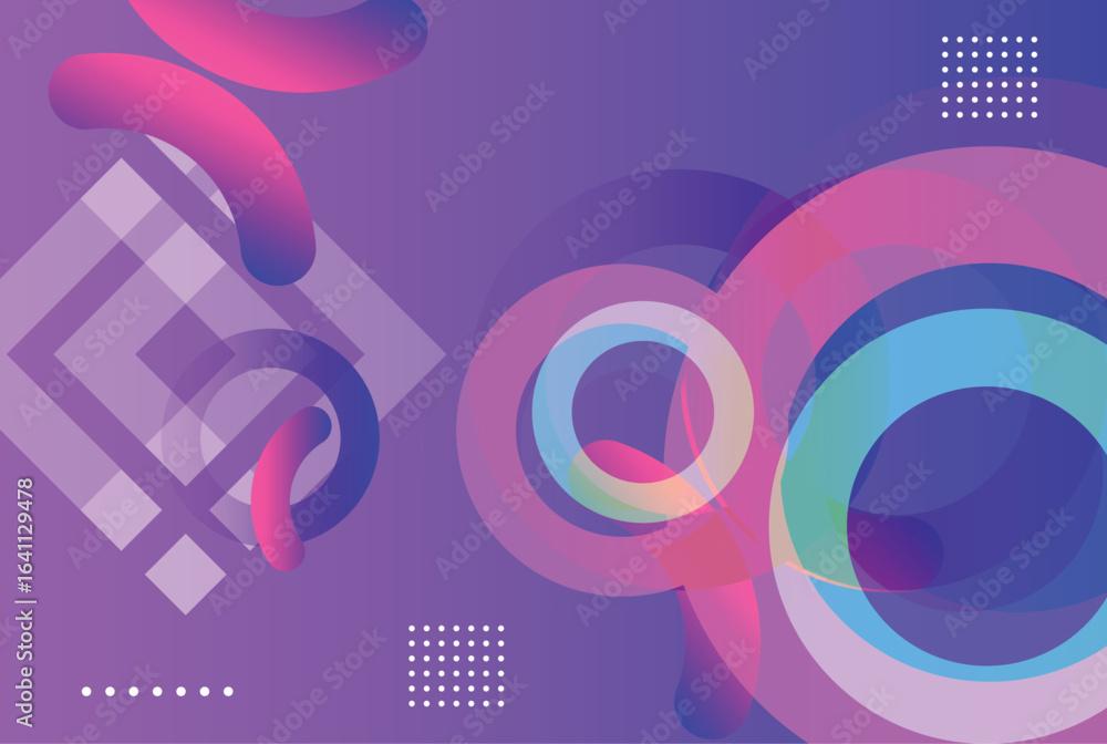 Poster abstract gradient background with various shapes on it