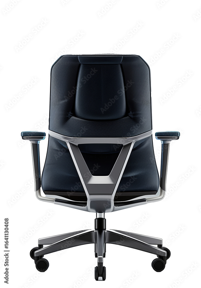 Poster ergonomic office chair design highlighting sleek aesthetics and modern functionality in a minimalist