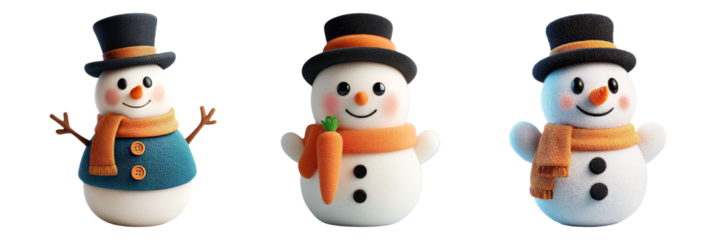 Charming Snowmen Figures for Holiday and Seasonal Decoration