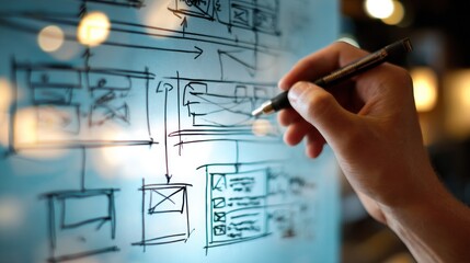 Hand drawing website layout