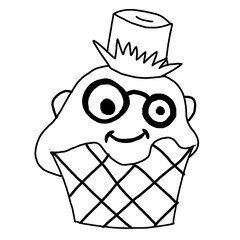 set of cupcakes hand drawing illustration 