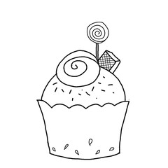 set of cupcakes hand drawing illustration 