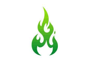 Green flame design on white background vertical dynamic