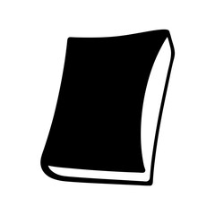 Simple artistic black book illustration on a white background, minimalist design