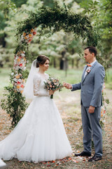 wedding ceremony of the marriage of a guy and a girl