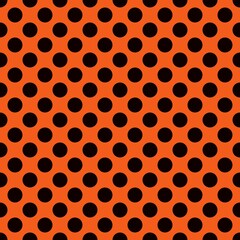 Halloween Pattern, Black Polka Dots on an Orange Background 