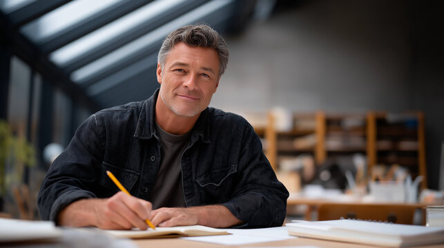 Designer Redesigning Rejected Logo in Creative Office Setting - Powered by Adobe