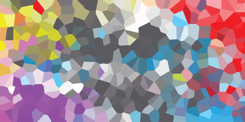 Abstract geometric mosaic pattern in a variety of vivid colors displaying an eye-catching textured background suitable for various design projects