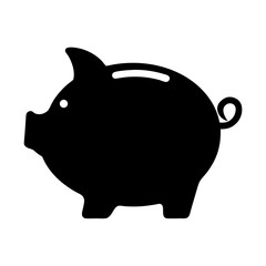 Piggy bank outline for savings and financial growth concepts, savings goals
