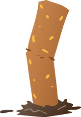 Isolated illustration of tobacco cigarette butts extinguished with ashes, cigarette butts extinguished with ashes for no smoking area sign template
