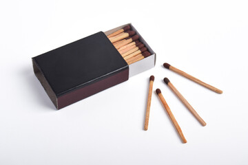 Box of matches isolated on white background
