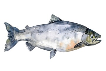 Watercolor fish illustration art