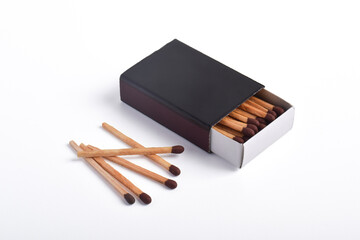 Box of matches isolated on white background