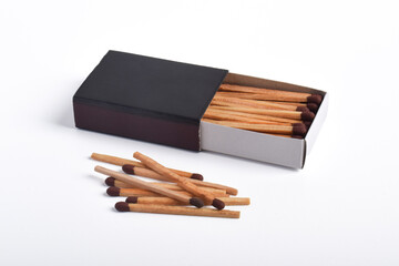Box of matches isolated on white background