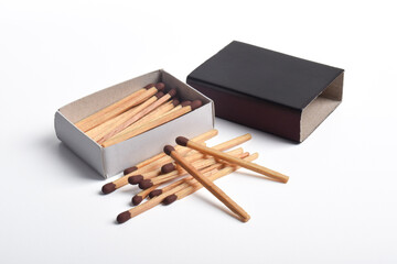 Box of matches isolated on white background