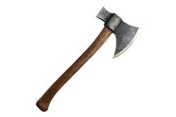Axe stick isolated on transparent background. Rustic axe stick isolated cutout for design use.