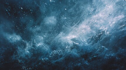 Fototapeta premium A mesmerizing underwater scene showcasing intricate patterns of deep blue hues and shimmering light.