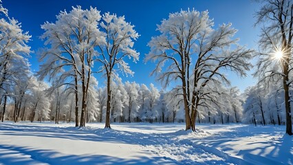 Winter's Path: A Trail of Footprints in the Snow