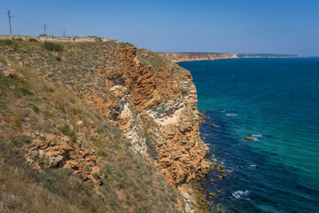 Cape Kaliakra cliffs on Black Sea coast in Bulgaria