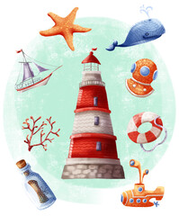 Summer illustration set