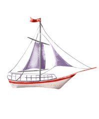Summer sailboat illustration
