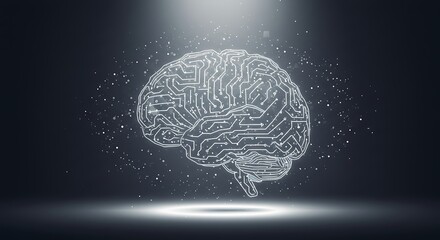 Brain Circuit Illustration on Dark Background