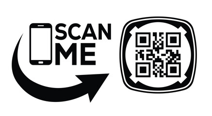 QR code scan icon set. Scan me frame. QR code scan for smartphone. QR code for mobile app, payment and identification. Vector illustration.