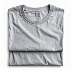 Folded Heather Gray Short Sleeve T Shirt Apparel Cotton Fashion Mockup